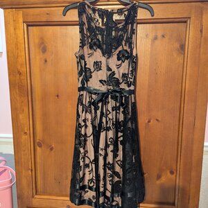 Beautiful Black and Apricot Cocktail Dress